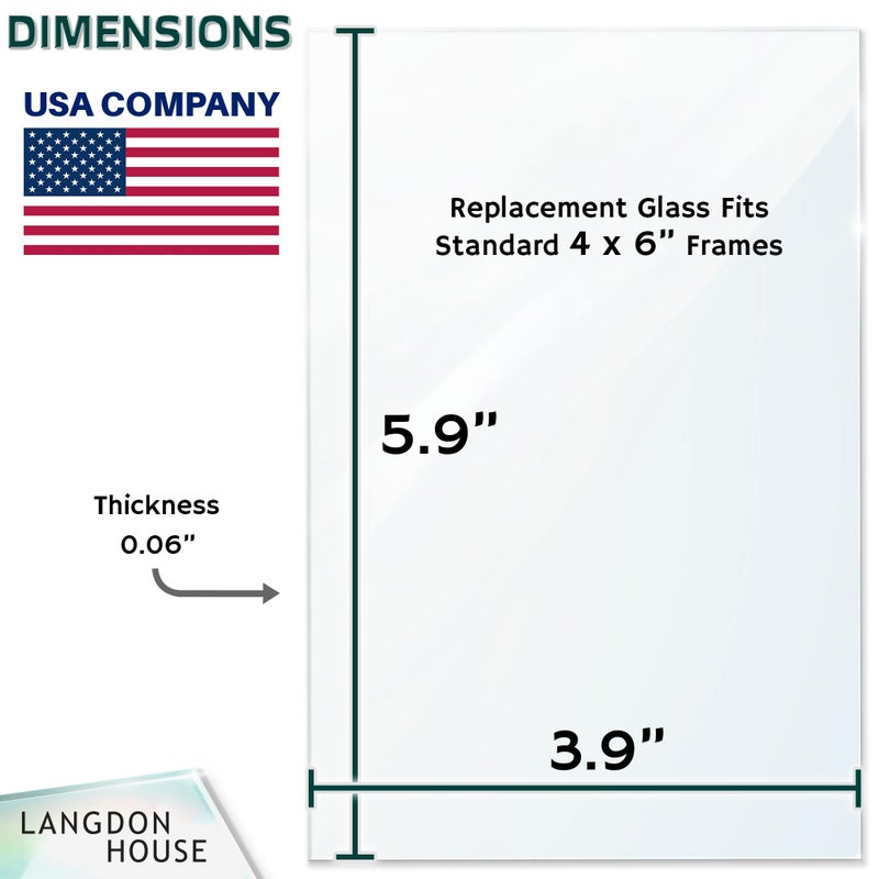 Langdon House Picture Frame Glass Replacements (Crystal Clear, 4x6, 3 Pack) High Definition Glass Sheet - Image 2